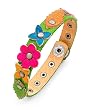 Summer Colors Multi Color Leather Flower Snap Button Bracelet