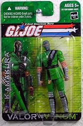 G.I. Joe 2004 A Real American Hero Valor Versus Venom 4 Inch Action Figure - Kamakura (Ninja Apprentice) with M-16A2 Battle Rifle, Ninja Sword and Green Sheath