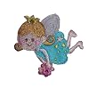 PRINZESSIN 5,2 cm * 5,4 cm AUFN�HER B�GELBILD APPLIKATION Zauberfee blau hellblau Zauberin Krone FEE SCHMETTERLING M�DCHEN Elfe BLUMENFEE PATCH