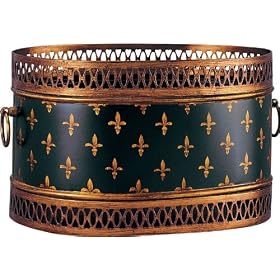100% Hand Painted Oval Planter in Antique Gold Finish by visiondecor Furniture