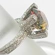 14K White Gold Caramel Color Tourmaline and Diamond Ring
