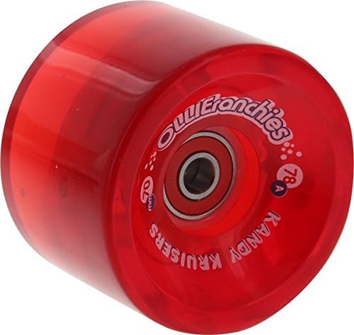 Kandy Kruiser Ollie Ranchies 70mm Red w/Bearings Longboard LED Wheels (Set of 4)