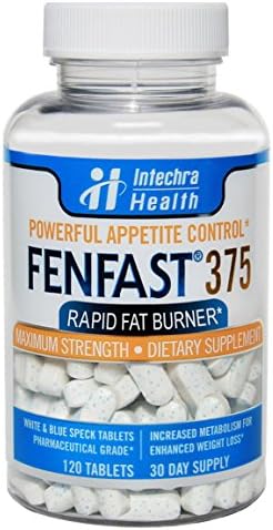 Fenfast 375 - Extreme Weight Loss & Energy White Blue Tablets - Powerful Appetite Suppression & Rapid Fat Burning - Highest Quality Top Rated Diet Pill - Made in the USA in a FDA Approved Facility