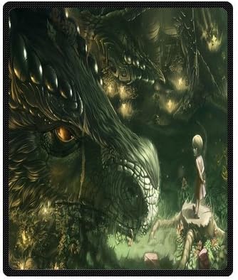 Daniellestore Custom Dragon and Little Girl Art Super Soft Fleece Throw Blanket Cozy Throw Light Weight Blanket Sofa/ Couch/ Travel Throw Blanket 50x60 Inch