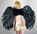 Super Large Black Feather Angel Wings w/ Halo for men women or adults