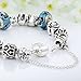 Bamoer 2015 Silver Mother and Children Hand-painted Flower Charm Glass Bead Bracelet