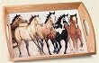 Glass Serving Tray ~ Stepping Out Wild Horses ~ 20 inches x 13 inches ~ code 256