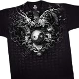 Ying Yang, Dragon Vs Tiger Tattoo T-Shirt, Ultimate Warrior Liquid Blue Full Shirt Designs