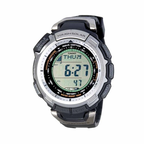 Casio Men's Pathfinder Waveceptor Multi Band Atomic Solar Black Watch #PAW1300-1V