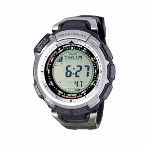 Casio Men's Pathfinder Multi-Band Solar Atomic Black Watch #PAW1300-1V