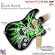 Lightning Green WraptorSkinz Skin fits Rock Band Stratocaster Guitar for Nintendo Wii, XBOX 360, PS2 & PS3 (GUITAR NOT INCLUDED)