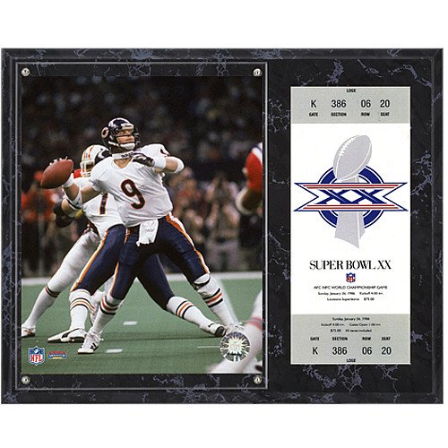 Mounted Memories Chicago Bears Super Bowl XX Jim McMahon Plaque with Replica Ticket