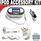 Digital 203 Channel FM Transmitter with LCD Screen + 3-in-1 Charging kit for Apple iPod Classic, Video, Touch, Nano, iPhone 1G / 3G + DBROTH Microfiber Cleaning Cloth