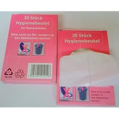 10x30 St. Hygienebeutel PE-HD Polybeutel nachf�ll Hygiene bags Nachf�llbeutel 12,5 x 8,5 x 2 cm 10 Schachteln je 30 St.