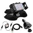 iKross Car Dashboard Mount Holder+ USB Car Charger + Micro Cable + 3.5mm AUX Cable for Samsung Galaxy S 2 II / SII / Captivate Glide / Repp / Galaxy SII SkyRocket / Epic Touch 4G / T989 Hercules / Google Galaxy Nexus / Galaxy Note N7000 Android Smartphone