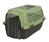 Petmate 21276 Kennel Cab Fashion Pet Carrier, Intermediate, Moss Bank/Coffee Grounds