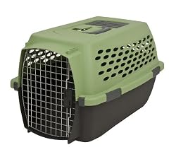 Petmate Ultra Vari Kennel 24 Inch Pet Carrier, For Pets 15-20 Pounds,  Moss Bank/Brown