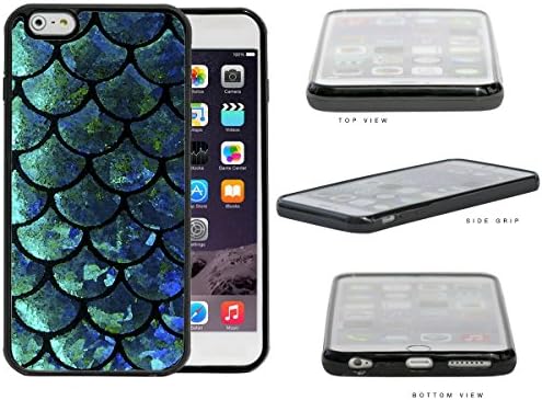 Pretty Teal Blue Fish Scales Abstract Painting Pattern iPhone 6 PLUS (5.5) INCH SCREEN Rubber Silicone TPU Cell Phone Case
