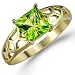 10 Karat Yellow Gold 1.25 carat Princess Cut Peridot Ring Size 6