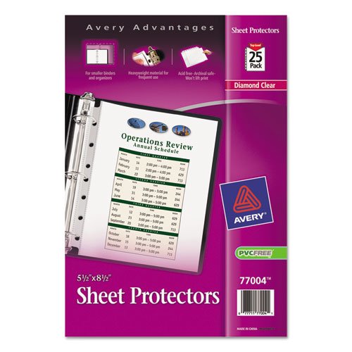 Avery Mini Heavyweight Sheet Protectors, 5.5 x 8.5 Inches, Pack of 300 (77004) - Bonus: Includes Plexon® Crystal Ballpoint Pen
