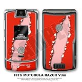 Razr V3 Ripped Red and Pink WraptorSkinz Skin for Motorola Razor by TuneTattooz