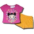 Kai-Lan "Mmm Super!" 2 piece shorts set for toddlers in Pink/Orange