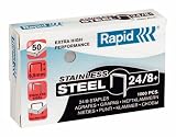 Produkt-Bild: Rapid 24860100 Heftklammern 24/8+mm Super Strong, verzinkt, 5000 St&uuml;ck