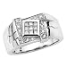 Jewelry : 14K White Gold 1/2 ct. Princess Cut Diamond Men's Ring