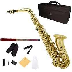 Cecilio 2Series AS-280 Gold Lacquered Brass Alto Saxophone w/ Case and Accessories