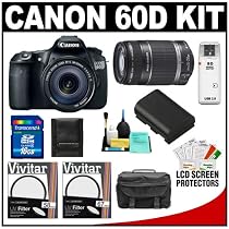 Canon EOS 60D Digital SLR Camera Body with EF-S 18-135mm IS Lens & 55-250mm IS Lens + 16GB Card + Case + Accessory Kit