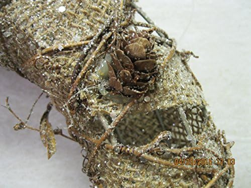 Rattan/burlap Glittered Pinecone Wreath