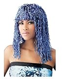 Crimped Tinsel Wig - Blue Adult