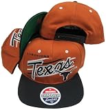 Texas Longhorns Diagonal Script Orange/Black Two Tone Plastic Snapback Adjustable Plastic Snap Back Hat / Cap