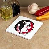 Florida State Seminoles (FSU) White 5.75'' Square Absorbent Stone Trivet