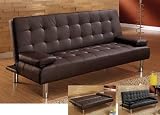 ONE NEW LEATHERETTE ADJUSTABLE FUTON SOFA BED, #BM-JF232