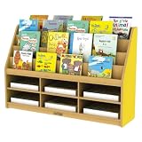 Ecr4kids Colorful Essentials Book Display with Storage 6 Compartment Yellow