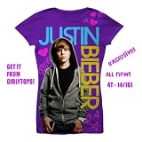 JUSTIN BIEBER YOUTH SHIRTS - NEW JUSTIN BIEBER T-SHIRTS - *EXCLUSIVE!!!* - MUST HAVE JUSTIN BIEBER PURPLE LUV TEE! 4T TO 14/16