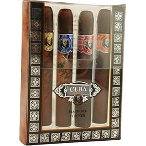 Buy Cuba Variety By Cuba For Men. Set 4 Piece Mini Variety With Cuba Gold, Red, Blue, & Orange & All Are .17 OZ Online