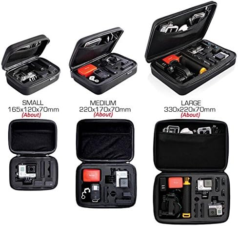 MazeTechno Waterproof Case for Gopro Accessories Hero 4 Silver Black Session 3+ 3 2 1 HD and Free Mounts Storage Bag - ActionCam Carrying Bag (Small)