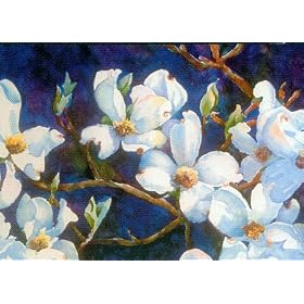 White Dogwood Greeting Cards- Set of 10 cards with envelopes by Andy Mathis