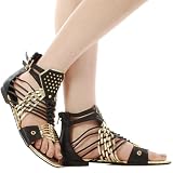Waltz206 Studded Gladiator Sandals BLACK