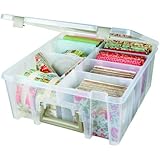ArtBin 6990AB Super Satchel Double Deep Box with Removable Dividers, Translucent Clear