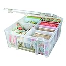 ArtBin Super Satchel Double Deep with Removable Dividers:  Clear Art Craft Storage Box,6990AB