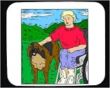 Decorated Mouse Pad with human, body, individuals, individual, boy, persons, humans, people, wheelchair, pet, person, dog