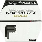 Kinesio Tex Gold Water Resistant Tape, Black, 2 Inches X 103.3 Feet