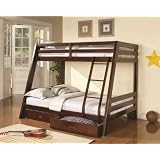 Cappuccino Twin / Full Bunk Bed With Storage Drawers