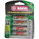 Sanyo 2,500 mAh AA NiMH Rechargeable Batteries (4-Pack)