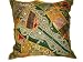 Sari Patchwork Gold Green Decorative Bollywood Pillow Case Cushion Cover 24"