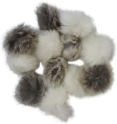 Real Rabbit Fur Pom Pom Ball Cat Toys 12-pack
