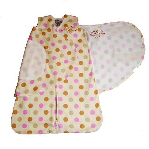 HALO SleepSack 100% Cotton Swaddle, Pink Dots, Newborn